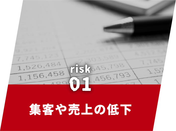 リスク１集客や売上の低下